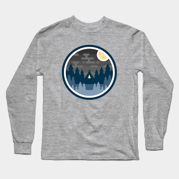 Woods Badge Night Long Sleeve T-Shirt by emberstudio